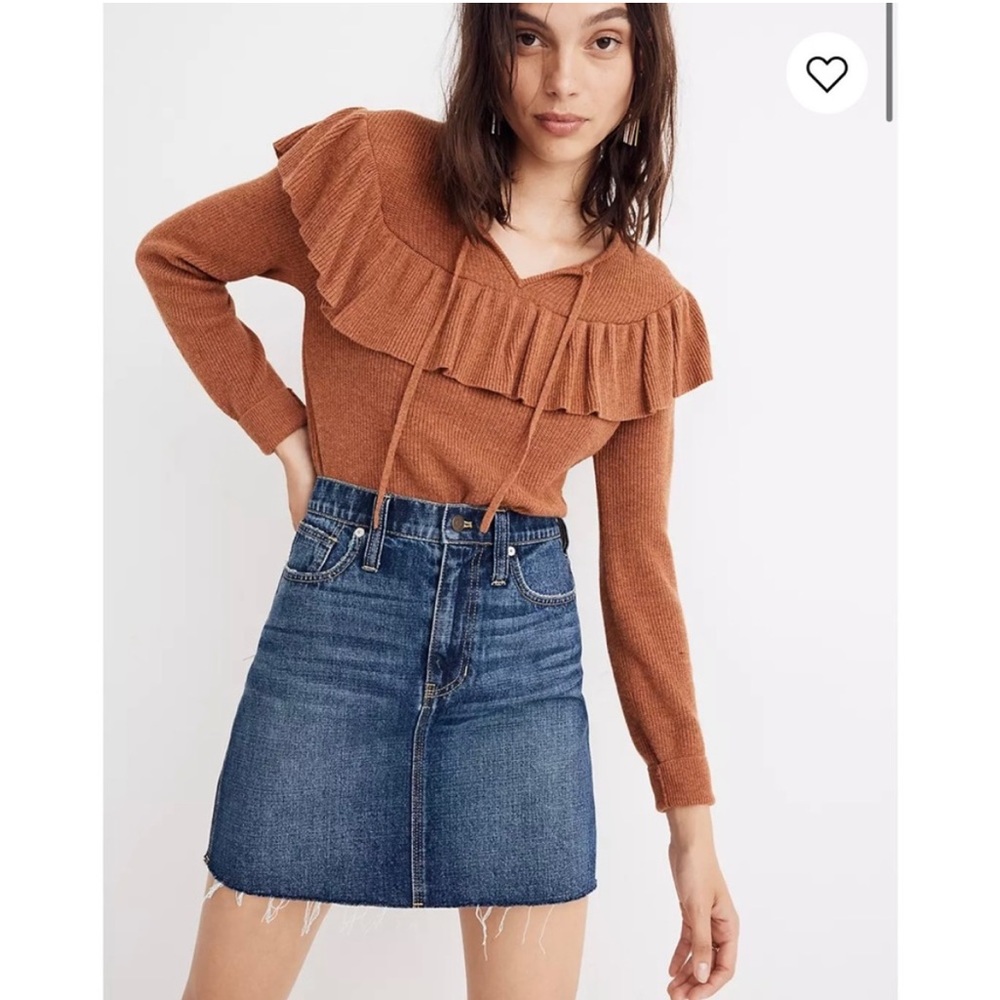 Rigid Denim Straight Mini Skirt: Reworked Edition